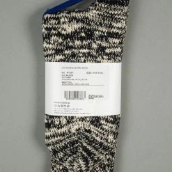 ROTOTO Low Gauge Slub Crew Socks Black