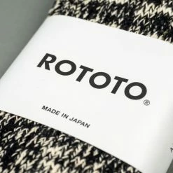 ROTOTO Low Gauge Slub Crew Socks Black