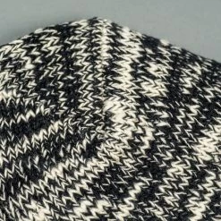 ROTOTO Low Gauge Slub Crew Socks Black