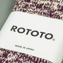 ROTOTO Low Gauge Slub Crew Socks Burgundy
