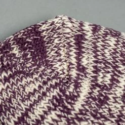 ROTOTO Low Gauge Slub Crew Socks Burgundy