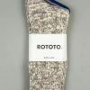 ROTOTO Low Gauge Slub Crew Socks Grey