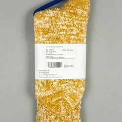 ROTOTO Low Gauge Slub Crew Socks Mustard
