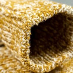 ROTOTO Low Gauge Slub Crew Socks Mustard