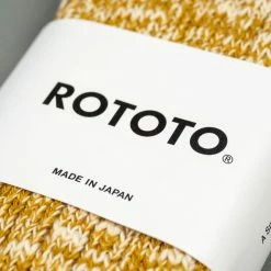 ROTOTO Low Gauge Slub Crew Socks Mustard