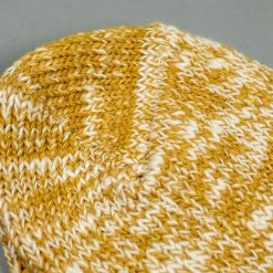 ROTOTO Low Gauge Slub Crew Socks Mustard