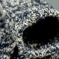 ROTOTO Low Gauge Slub Crew Socks Navy