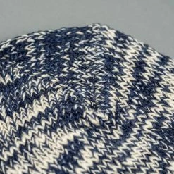 ROTOTO Low Gauge Slub Crew Socks Navy