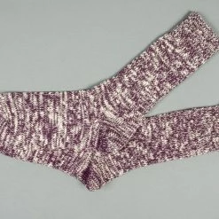 ROTOTO Low Gauge Slub Crew Socks Burgundy