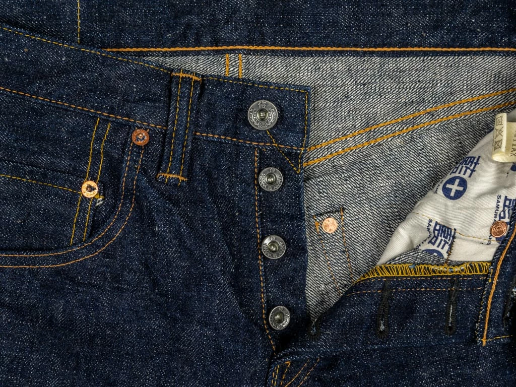 Samurai Jeans S211AX "Ai-Benkei" 18oz Natural Indigo Relax Tapered Jeans 14 Samurai Jeans S211AX "Ai-Benkei" 18oz Natural Indigo Relax Tapered Jeans