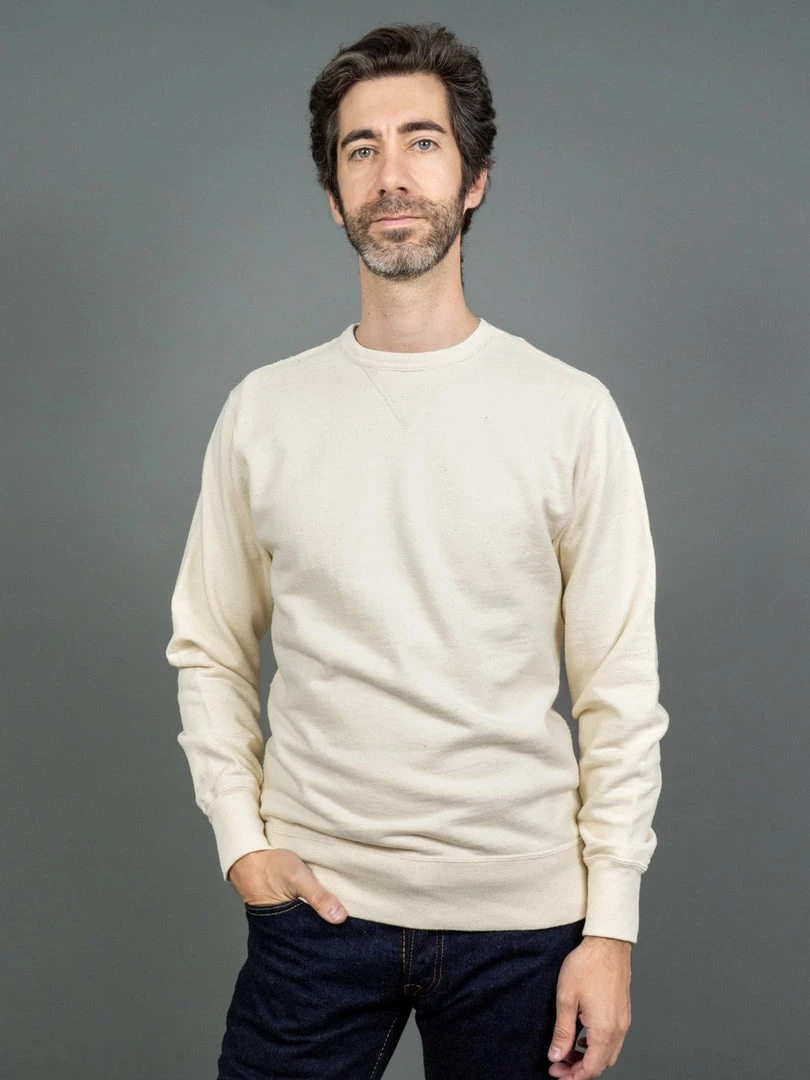 Samurai Jeans SWS-SC01 Japanese Cotton Sweatshirt Natural 3 Samurai Jeans SWS-SC01 Japanese Cotton Sweatshirt Natural