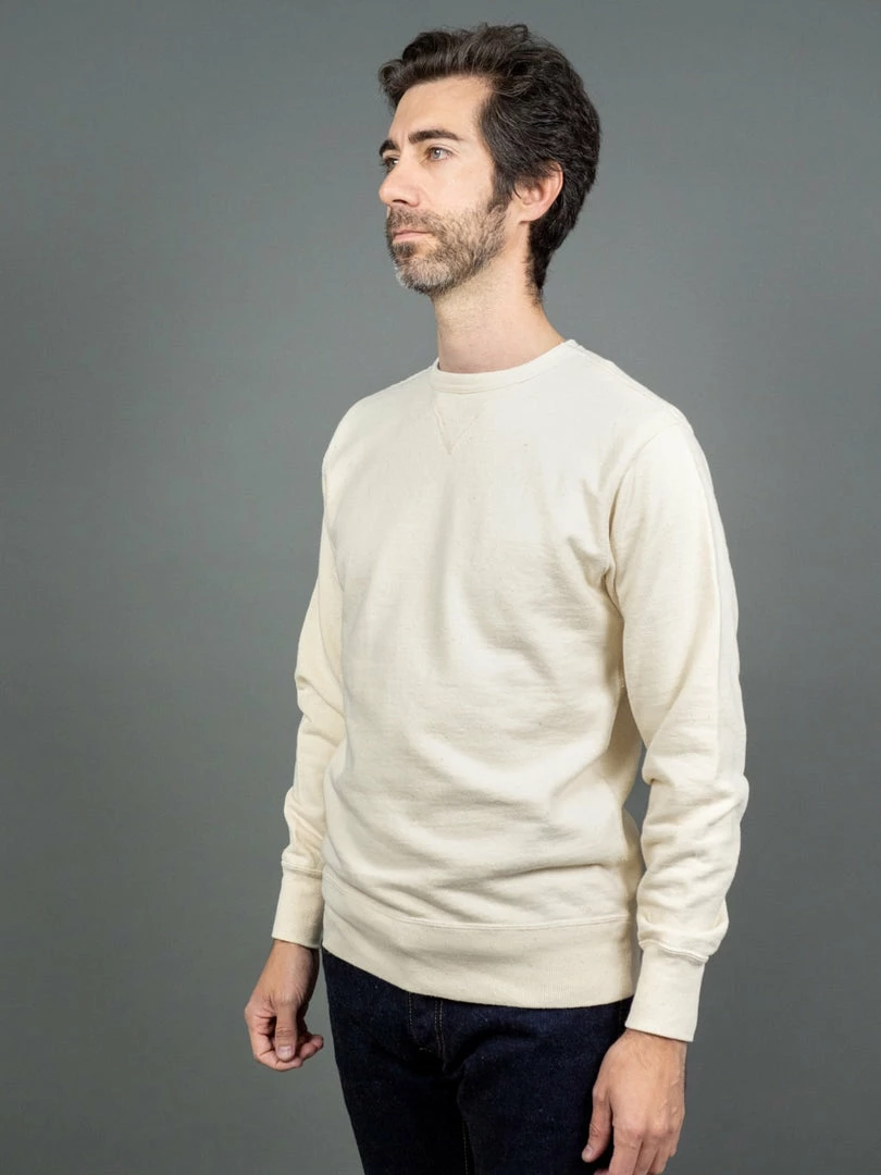 Samurai Jeans SWS-SC01 Japanese Cotton Sweatshirt Natural 5 Samurai Jeans SWS-SC01 Japanese Cotton Sweatshirt Natural