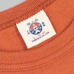 Samurai Jeans SJST22-RIM Loopwheel Ripened Cotton Solid Tee Orange Red NEW ARRIVALS