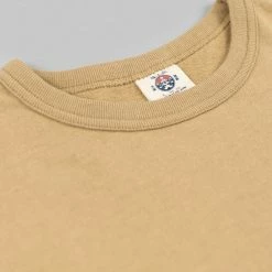 NEW ARRIVALS Samurai Jeans SJST22-RIM Loopwheel Ripened Cotton Solid Tee Beige