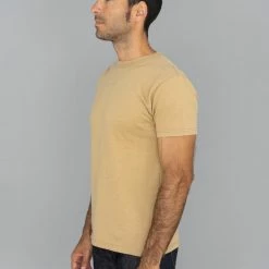 NEW ARRIVALS Samurai Jeans SJST22-RIM Loopwheel Ripened Cotton Solid Tee Beige