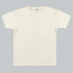 NEW ARRIVALS Samurai Jeans SJST22-RIM Loopwheel Ripened Cotton Solid Tee Ivory