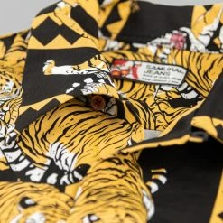 NEW ARRIVALS Samurai Jeans SSA22-HT One Hundred Tiger Shirt Black