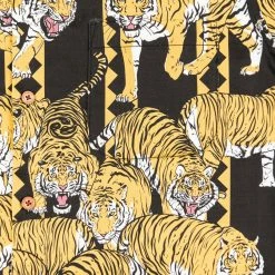 NEW ARRIVALS Samurai Jeans SSA22-HT One Hundred Tiger Shirt Black