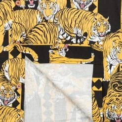 NEW ARRIVALS Samurai Jeans SSA22-HT One Hundred Tiger Shirt Black