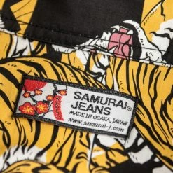 NEW ARRIVALS Samurai Jeans SSA22-HT One Hundred Tiger Shirt Black