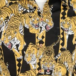 NEW ARRIVALS Samurai Jeans SSA22-HT One Hundred Tiger Shirt Black