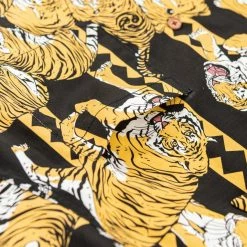 NEW ARRIVALS Samurai Jeans SSA22-HT One Hundred Tiger Shirt Black