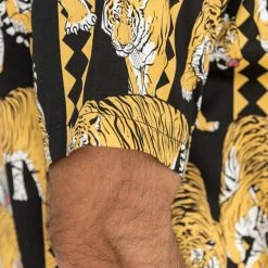 NEW ARRIVALS Samurai Jeans SSA22-HT One Hundred Tiger Shirt Black