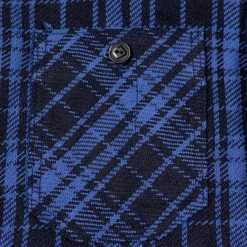 Samurai Jeans SIN21-01-OVS Rope Dyed Indigo Heavy Flannel Shirt Purple 47 Samurai Jeans SIN21-01-OVS Rope Dyed Indigo Heavy Flannel Shirt Purple