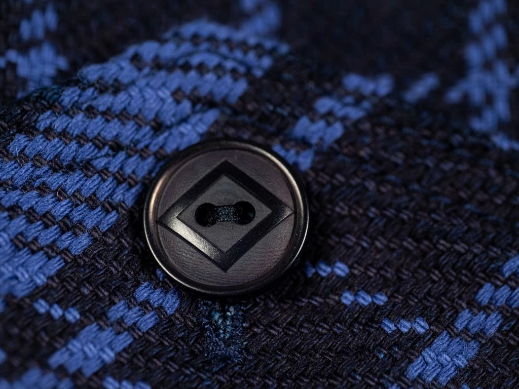 Samurai Jeans SIN21-01-OVS Rope Dyed Indigo Heavy Flannel Shirt Purple 21 Samurai Jeans SIN21-01-OVS Rope Dyed Indigo Heavy Flannel Shirt Purple