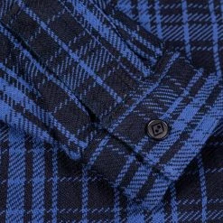 Samurai Jeans SIN21-01-OVS Rope Dyed Indigo Heavy Flannel Shirt Purple 49 Samurai Jeans SIN21-01-OVS Rope Dyed Indigo Heavy Flannel Shirt Purple