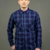 Samurai Jeans SIN21-01-OVS Rope Dyed Indigo Heavy Flannel Shirt Purple 1 Samurai Jeans SIN21-01-OVS Rope Dyed Indigo Heavy Flannel Shirt Purple