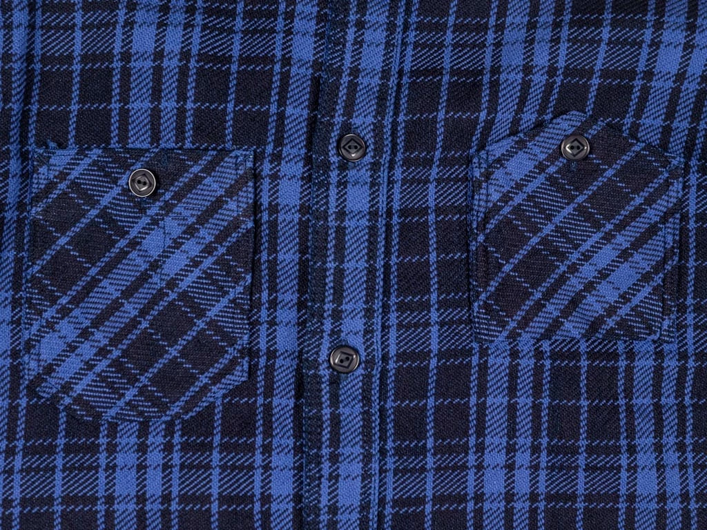 Samurai Jeans SIN21-01-OVS Rope Dyed Indigo Heavy Flannel Shirt Purple 14 Samurai Jeans SIN21-01-OVS Rope Dyed Indigo Heavy Flannel Shirt Purple