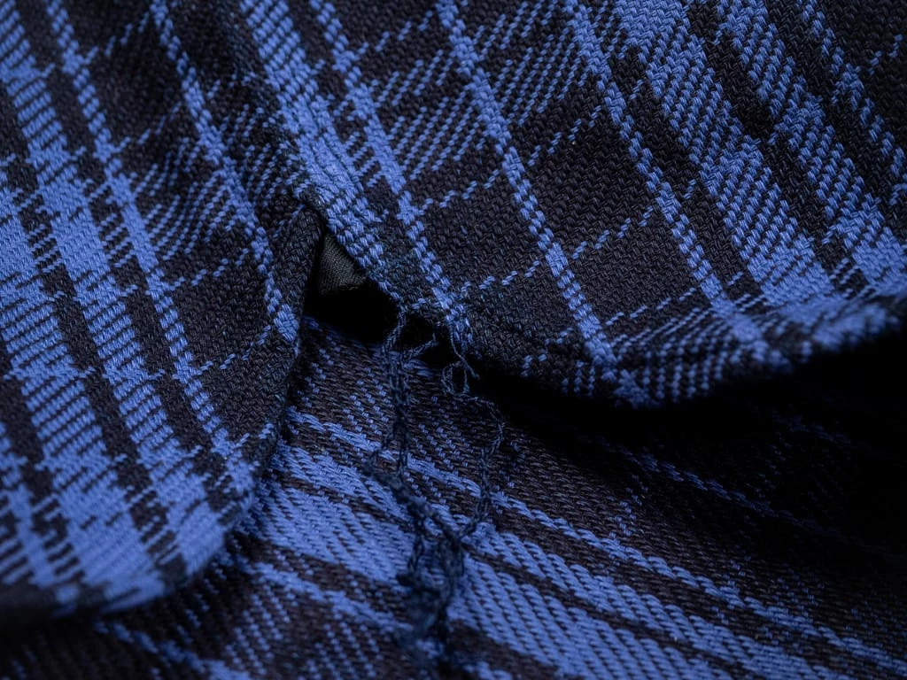 Samurai Jeans SIN21-01-OVS Rope Dyed Indigo Heavy Flannel Shirt Purple 26 Samurai Jeans SIN21-01-OVS Rope Dyed Indigo Heavy Flannel Shirt Purple