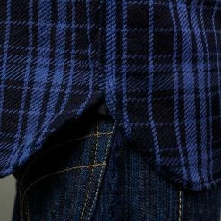 Samurai Jeans SIN21-01-OVS Rope Dyed Indigo Heavy Flannel Shirt Purple 39 Samurai Jeans SIN21-01-OVS Rope Dyed Indigo Heavy Flannel Shirt Purple