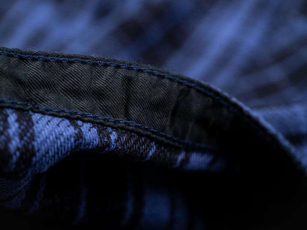 Samurai Jeans SIN21-01-OVS Rope Dyed Indigo Heavy Flannel Shirt Purple 22 Samurai Jeans SIN21-01-OVS Rope Dyed Indigo Heavy Flannel Shirt Purple