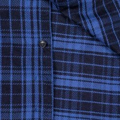 Samurai Jeans SIN21-01-OVS Rope Dyed Indigo Heavy Flannel Shirt Purple 51 Samurai Jeans SIN21-01-OVS Rope Dyed Indigo Heavy Flannel Shirt Purple