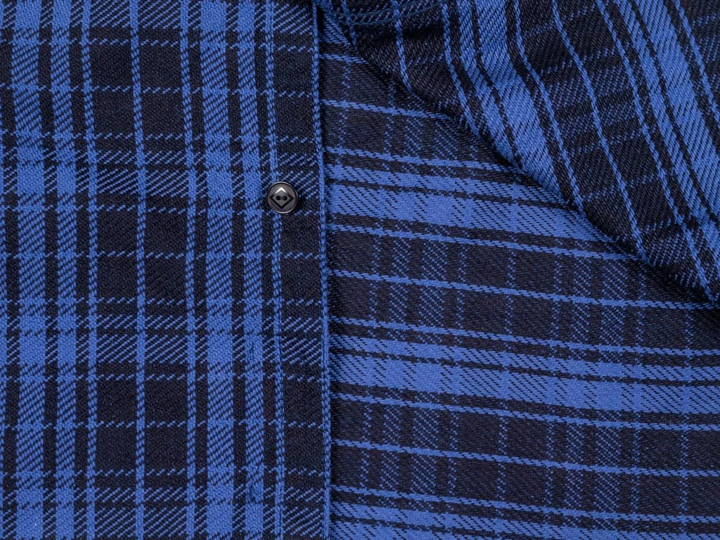 Samurai Jeans SIN21-01-OVS Rope Dyed Indigo Heavy Flannel Shirt Purple 19 Samurai Jeans SIN21-01-OVS Rope Dyed Indigo Heavy Flannel Shirt Purple