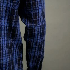 Samurai Jeans SIN21-01-OVS Rope Dyed Indigo Heavy Flannel Shirt Purple 41 Samurai Jeans SIN21-01-OVS Rope Dyed Indigo Heavy Flannel Shirt Purple