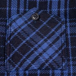 Samurai Jeans SIN21-01-OVS Rope Dyed Indigo Heavy Flannel Shirt Purple 52 Samurai Jeans SIN21-01-OVS Rope Dyed Indigo Heavy Flannel Shirt Purple