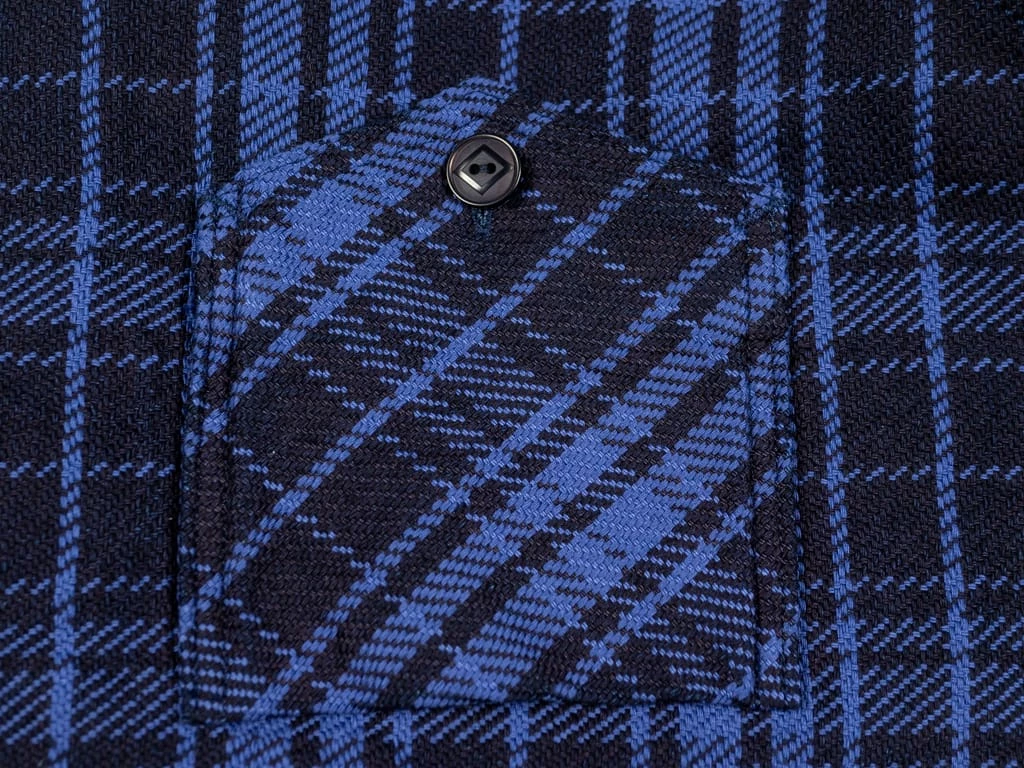 Samurai Jeans SIN21-01-OVS Rope Dyed Indigo Heavy Flannel Shirt Purple 20 Samurai Jeans SIN21-01-OVS Rope Dyed Indigo Heavy Flannel Shirt Purple