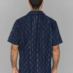 NEW ARRIVALS Samurai Jeans SOS22-S03 Natural Indigo Ichimatsu Shirt Shima