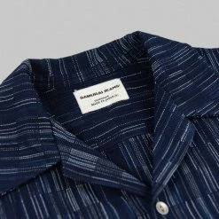 NEW ARRIVALS Samurai Jeans SOS22-S03 Natural Indigo Ichimatsu Shirt Shima