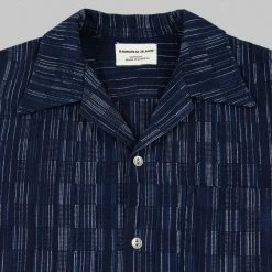 NEW ARRIVALS Samurai Jeans SOS22-S03 Natural Indigo Ichimatsu Shirt Shima