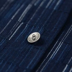 NEW ARRIVALS Samurai Jeans SOS22-S03 Natural Indigo Ichimatsu Shirt Shima