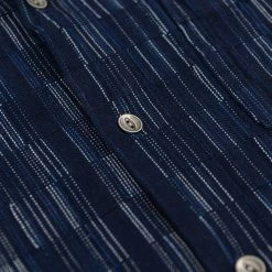 NEW ARRIVALS Samurai Jeans SOS22-S03 Natural Indigo Ichimatsu Shirt Shima