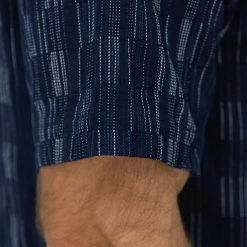 NEW ARRIVALS Samurai Jeans SOS22-S03 Natural Indigo Ichimatsu Shirt Shima