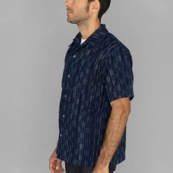 NEW ARRIVALS Samurai Jeans SOS22-S03 Natural Indigo Ichimatsu Shirt Shima
