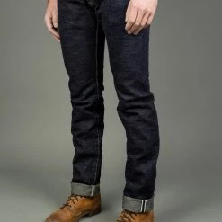 The Strike Gold 5105 15oz Slub Grey Weft Slim Straight Jeans