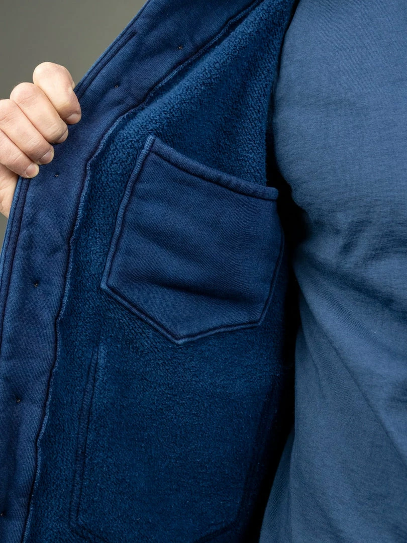 The Strike Gold Indigo Loopwheeled Shawl Collar Cardigan 8 The Strike Gold Indigo Loopwheeled Shawl Collar Cardigan