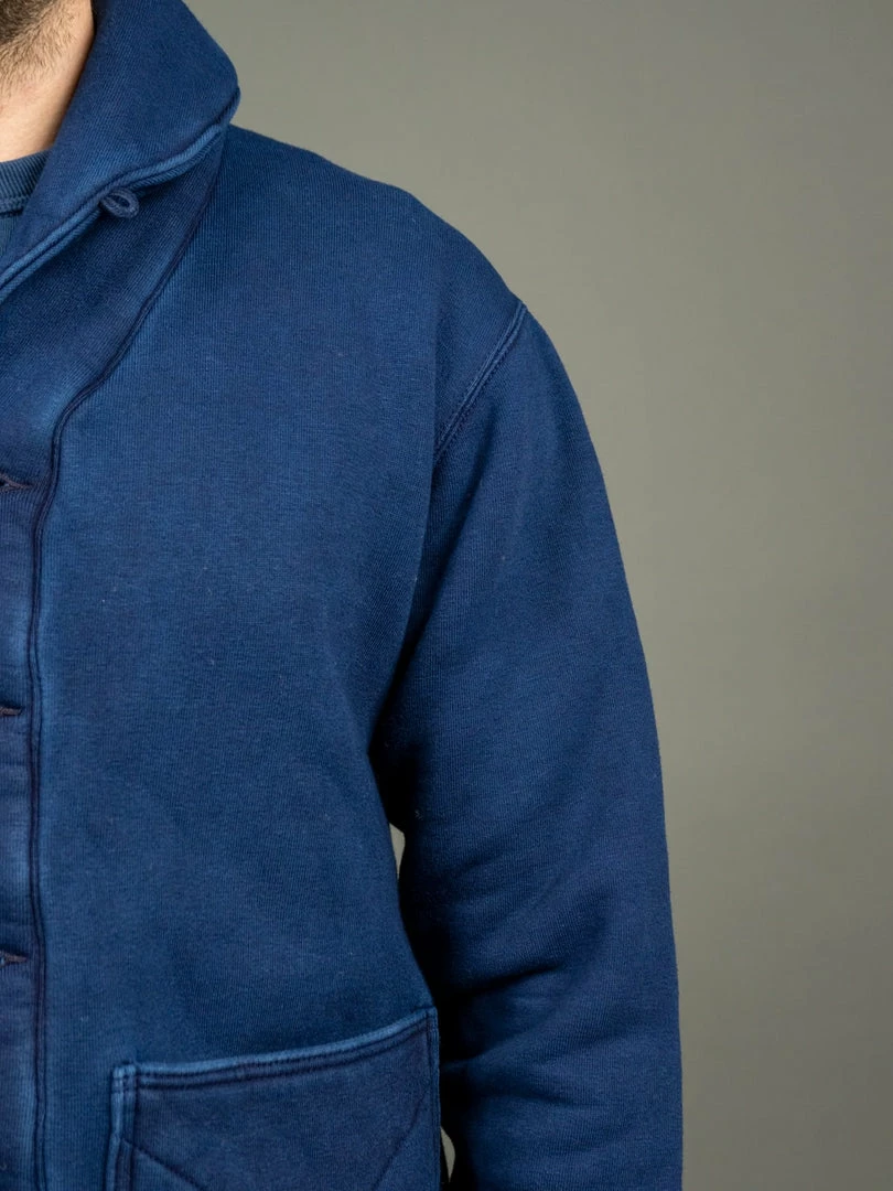 The Strike Gold Indigo Loopwheeled Shawl Collar Cardigan 7 The Strike Gold Indigo Loopwheeled Shawl Collar Cardigan